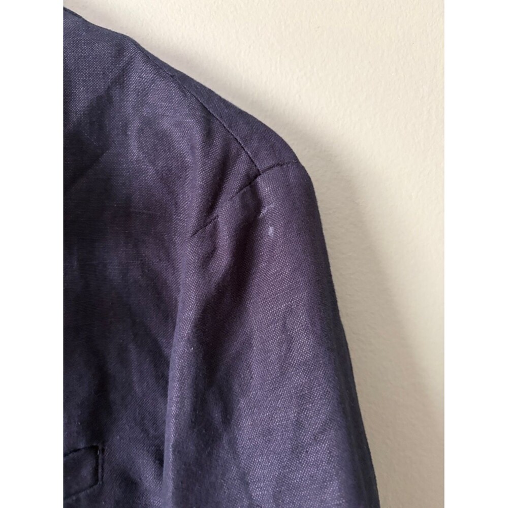 GAP Black Linen Blend Gold Button Blazer Sz XL - Picture 3 of 7
